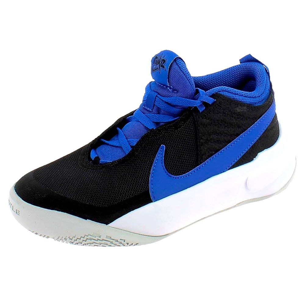 Nike Kid's Team Hustle D10 GS Basketball Shoe, Black/Blue